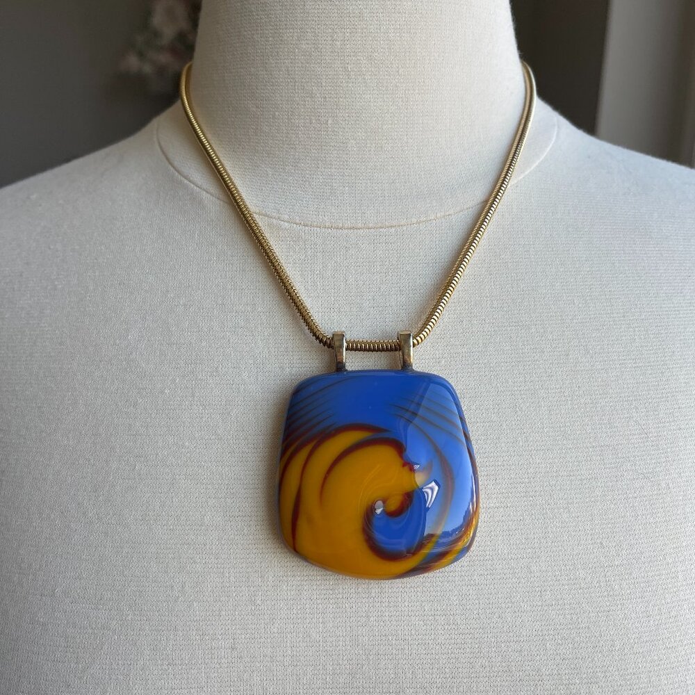 Murano Glass Pendant Necklace | Handcrafted Italian Art Glass Statement Necklace